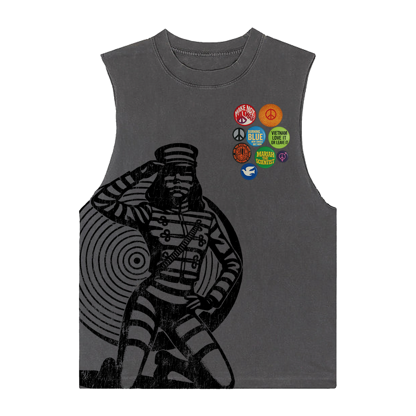 TARGET CUT SLEEVE TEE - VINTAGE BLACK