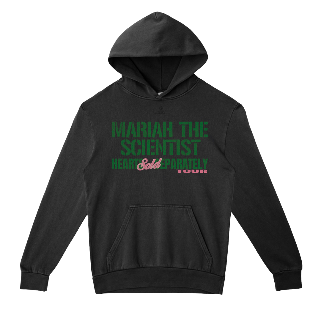 Hearts Sold Separately Tour Garment Dyed Black Hoodie – Mariah the