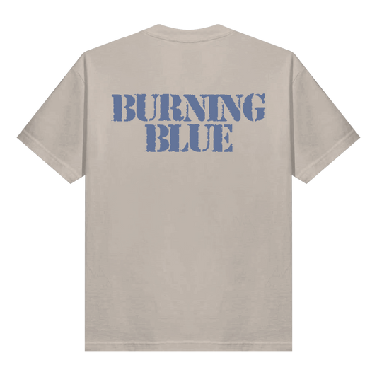 PORTRAIT BURNING BLUE TEE - SAND/BLUE