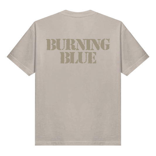 PORTRAIT BURNING BLUE TEE - SAND/SAND