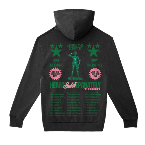 Hearts Sold Separately Tour Garment Dyed Black Hoodie – Mariah the