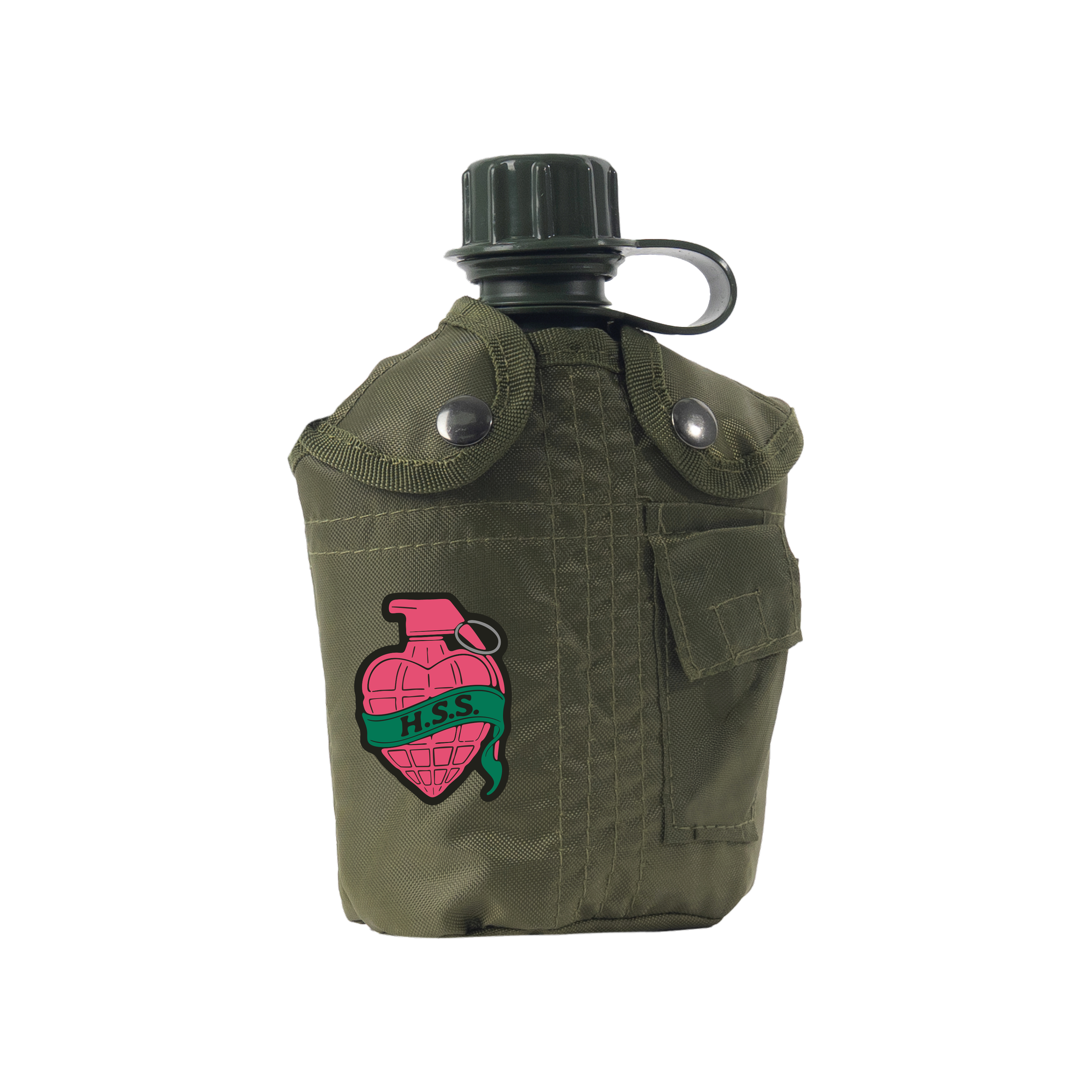 Heart Grenade Canteen - olive drab